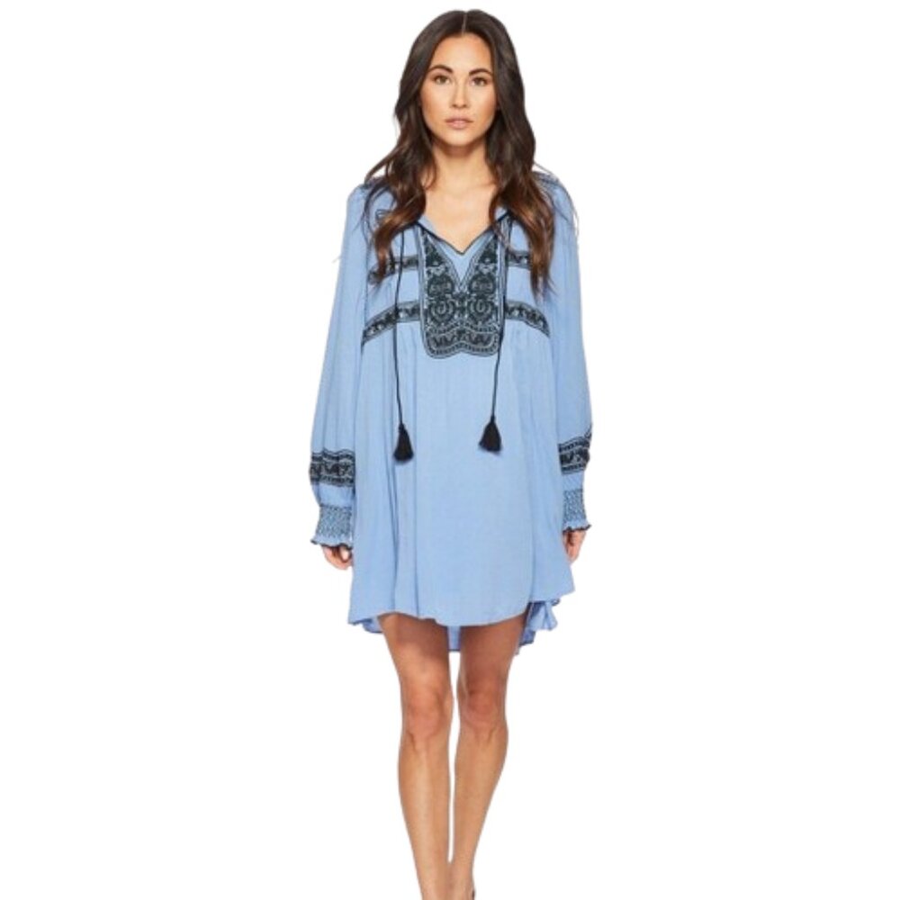 Free People Blue Wind Willow Mini Dress